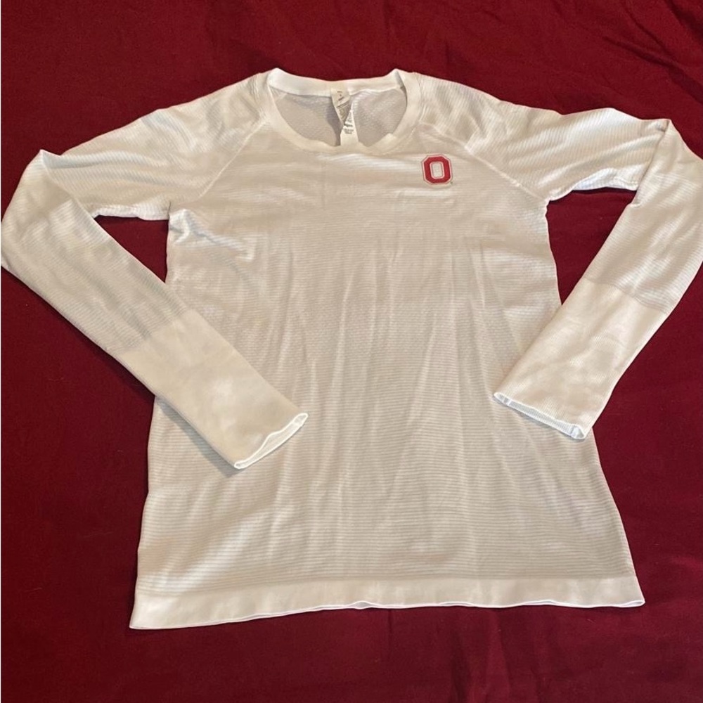 Womens Lululemon Ohio State Buckeyes Long Sleeve Shirt Swiftly 2.0 sz 8 NEW